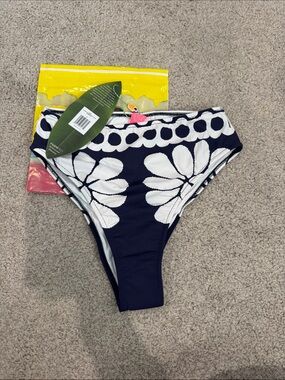 FARM Rio Navy & White Floral High-Cut Kids Bikini Bottoms